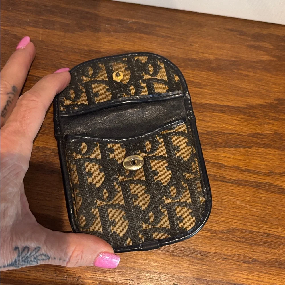 Christian Dior Trotter Monogram Logo Canvas Coin Wallet